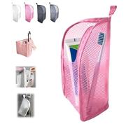 2026 New Standing Toiletry Bag, Hanging Portable Lightweight Travel Makeup Bag, EVA Mesh Waterproof Large Capacity Cosmetic Storage Bags with Toothbrush Holder for Toothbrush, Toothpaste (Pink)