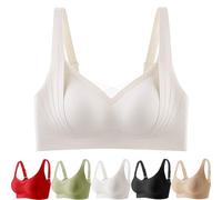 2026 New Supportive Wireless Lift Bra for All-Day Comfort Senior Women Seamless Support Bra No Underwire Anti-Sagging Bras (White,XL)