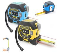 2026 New the Almighty Ruler, Multifunctional Almighty Ruler 3 in 1 Infrared Laser Tape, Digital Tape Measure for Measuring Distance, Area, Volume & Pythagorean Theorem(Yellow+Blue,60M)
