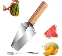 2026 New Triangle Watermelon Cutter, Stainless Steel Watermelon Slicer, Stainless Steel with Wooden Handle for a Wide Variety Watermelons, Cantaloupe, Honeydew, Apples, for Quick Easy Slicing (1pcs)