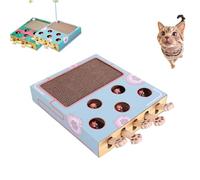 2026 New Whack Attack Cat Toy, 3-in-1 Whack-A-Mole Puzzle Toy, Enrichment Toys for Indoor Cats with Cat Scratching Pad, Interactive for Claw Grinding Rest Entertainment (Blue)
