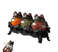 2026 New Witchy Frog Apothecary Spice Jars, Unique Vintage Spice Jars with Frog Lids,Vintage Unique Witchcore Kitchen Décor for Salt, Pepper, Herbs & Tea Leaves (1SET)