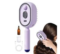 2026 New Women Electric Misting Air Cushion Comb,Rechargeable Anti-Frizz Detangling Hair Brush With Red Light, Retractable Self-Cleaning Design,Built-in Oil Tank & Measuring Cup,Portable Home Hair SPA