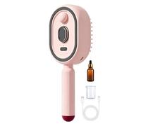 2026 New Women Electric Misting Air Cushion Comb,Rechargeable Anti-Frizz Detangling Hair Brush With Red Light, Retractable Self-Cleaning Design,Built-in Oil Tank & Measuring Cup,Portable Home Hair SPA