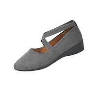 2026 New Women's Comfy Elastic Crisscross Strap Wedge Slip-On Shoes Comfortable Fashion Elastic Ankle Straps Pointed Toe Ballet Wedge Dress Shoes (1PCS/D,40)