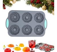 2026 New Wreath Ice Mold, Flexible Silicone Christmas Wreath Ice Cube Mold, 6 Hole Silicone DIY Mold Suitable for Baking Cakes Donuts, Soap, Chocolate (B)
