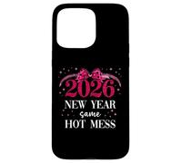 2026 New Year Same Hot Mess Mom Pink Bow Happy New Year 2026 Carcasa para iPhone 15 Pro MAX