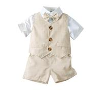 2026 Niños Manga Corta Conjunto,Conjuntos de Pantalones y Camisetas para Verano Conjunto Chaleco 2Pcs Conjuntos Ropa Camiseta Cortos Moda Festiva bebé niño 1-6 Años#Z