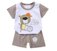 2026 Niños Manga Corta Conjunto Pantalones Cortos Mono 2 Piezas Bebé Ropa Verano de Camisa pequeña para y niño Camiseta 1 Top Pantalón Primavera