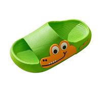 2026 Niños Verano Playa Al Libre Transpirable Antideslizante Fondo Grueso Toboganes Zapatillas Dibujos Animados Lindos Zapatos de jardín (Green, 25 Toddler)