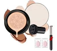 2026 Nueva Almohadilla De Aire En Forma De Seta Cc Cream,C Corrector Hidratante Iluminador De Larga DuracióN,Para Un Maquillaje Impecable,Piel Durante Todo Tipo (801-Piel Oscura, Talla única)