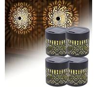 2026 Nuevas Luces Mandala Solares 4Pcs - Luces de Jardín Decorativas Alimentadas Por Energía Solar Para Patio, Terraza, Poste y Valla, Decoración Exterior Impermeable Colored light