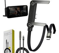 2026 Nuevo Cargador de teléfono Lateral: Cable de Carga rápida Trenzado de 240 W con Soporte for teléfono Incorporado, Cable de Carga con Soporte Invisible 2 en 1