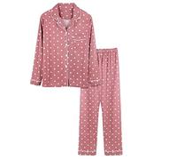 2026 Nuevo Conjunto De Pijama Mujer Lindo, Pijama Mujer Verano De Gran Tamaño Ropa De Dormir Grande Relax Pijama Con Botón Conjunto 2 Piezas Loungewear Home Homewear Diario Pijama, rosa, XL