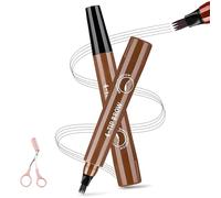 2026 Nuevo Lápiz De Ceja Microblading, 2026 Nuevo Lápiz De Ceja Impermeable De 4 Puntas Con Punta De Micro-tenedor, De Golpe Fino Natural Duradero Para Mujeres(Dark Brwon)