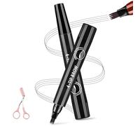 2026 Nuevo Lápiz De Ceja Microblading, 2026 Nuevo Lápiz De Ceja Impermeable De 4 Puntas Con Punta De Micro-tenedor, De Golpe Fino Natural Duradero Para Mujeres(Black)