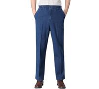 2026 Nuevo Llegado Disfraz Hombres Hombres Corte recto Cintura Flexible Comodidad Jeans Jeans para Hombres Pantalones vaqueros rectos de cintura elástica holgada, azul, 5XL