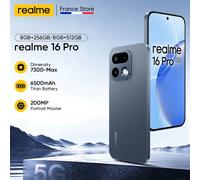 realme 16 Pro 5G Smartphone, 8GB+256GB, Pantalla AMOLED 144Hz 6,78", Batería 6500mAh, Cámara 200MP OIS, IP69K, Carga Rápida 45W, Dual SIM, Next AI, Oro