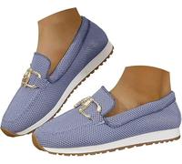 2026 Orthopedic Sneakers for Women Women's Casual Loafers Lightweight Penny Work Loafer Slip Comfortable Slip On Shoes Orthopedic Sneakers for Women (Blue,41)