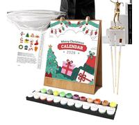 2026 Paintable Desk Calendar, Art Craft Planner with Monthly Pages, Ideal for Teachers, Kids, Teens, and Families in Classroom, Kitchen, Home, or School Desk Use, 22.5x18.2cm Multicolor Paper