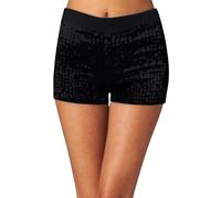 2026 - Pantalones cortos con cierre de botón para mujer, bolsillos y ajuste relajado en tela elástica, diseñados para práctica de baile, atuendo de escenario de actuación de fiesta, fácil de combinar