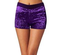 2026 - Pantalones cortos con cierre de botón para mujer, bolsillos y ajuste relajado en tela elástica, diseñados para práctica de baile, atuendo de escenario de actuación de fiesta, fácil de combinar