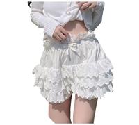 2026 Pantalones cortos Culottes de moda para mujer con efecto de capas comodidad elástica para ocio activo, Wh2., L