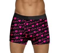 2026 Pantalones de chándal para hombre Ropa interior estampada para hombre estilo San Valentín burbuja roja rosa especial amor mediano, morado, XL