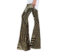 2026 - Pantalones de tela de poliéster para mujer, pierna ancha, estilo de baile y pantalones de peto, ropa casual para práctica, atuendo de escenario de actuación de fiesta, con estilo práctico para
