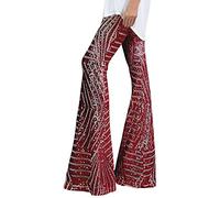 2026 - Pantalones de tela de poliéster para mujer, pierna ancha, estilo de baile y pantalones de peto, ropa casual para práctica, atuendo de escenario de actuación de fiesta, con estilo práctico para