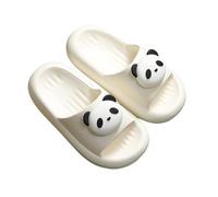 2026 Pantuflas Suaves de EVA para niñas, para Interior y Exterior, Informales, cómodas, con Estampado de Panda, para niños pequeños de 2 a 12 años (White, 32 Big Kids)
