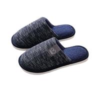 2026 - Pantuflas tipo zuecos de alta densidad para hombre, de dos tonos, parte inferior de espuma viscoelástica, cálidas, adecuadas para caminar en el parque y relajarse en casa., Blue, 39 1/3 EU