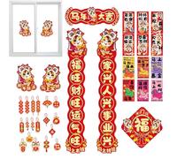 2026 Parejas de Año Nuevo Chino - 2026 Pareja de banderas culturales - Decoración de fiesta china,Para Familia Amigos Todos El Hogar Oficina Interior