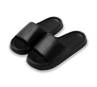 2026 Parejas Mujeres Hombres Sólido Ducha Sala Casa Antideslizante Masaje Transpirable Suela Suave Secado Rápido Mocasines Cómodos Zapatos Planos, Negro , 37 EU