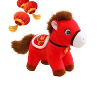 2026 Peluche de Caballo Mascota Chino | Muñeca de Animal Chino Cartoon Suave Lindo | Peluche De Caballo Relleno - para Hogar Sofás Estanterías Mesas de Comedor Escuelas Oficinas Cafeterías Tiendas