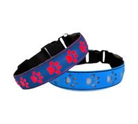 2026 【Perro iridiscente 3D】Collar de luz para mascotas con función de carga USB | Collar LED para perros paseando por la noche | Accesorios de moda para mascotas de moda (azul, M)