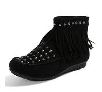 2026 Petite - Botas de senderismo con cremallera para mujer, fáciles de poner, tacón de bloque, suela ligera de agarre para pasear al perro, Black, 37.5 EU