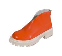 2026 Petite Women ~ Girls Sole Block Heel Platform with Winter Boots Ankle Easy On Leather Country Walk Dog Walking Lightweight Grip Hiking, Orange, 39.5 EU