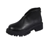 2026 Petite Women ~ Girls Sole Block Heel Platform with Winter Boots Ankle Easy On Leather Country Walk Dog Walking Lightweight Grip Hiking, Black, 36 EU