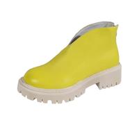 2026 Petite Women ~ Girls Sole Block Heel Platform with Winter Boots Ankle Easy On Leather Country Walk Dog Walking Lightweight Grip Hiking, Amarillo, 38.5 EU