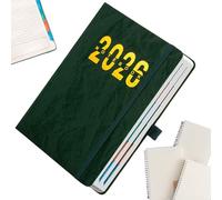 2026 Planner - 21 x 14,5 x 2 cm A5 Notebook Waterproof Cover With Tab | Consistent Monthly Planner 2026 Calendar Book,for Home School College Office Appointment Academic Planning Women Men Christmas