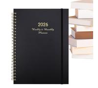2026 Planner Book, Portable Diary Notebook | A5 Ring Binder Weekly Planner Notebook | Multifuncional Planners Agenda Books For Home Classrooms Work Meetings Traveling Business