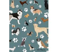 2026 Planner: Dog Breeds and Paw Print Pattern - Dated Weekly and Monthly Page Views With Space For Notes