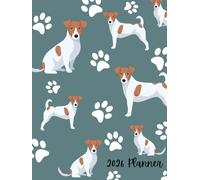 2026 Planner: Jack Russell Terrier Dog Paw Prints Pattern - Dated Weekly and Monthly Page Views With Space For Notes