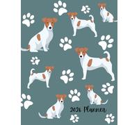 2026 Planner: Jack Russell Terrier Dog Paw Prints Pattern - Dated Weekly and Monthly Page Views With Space For Notes
