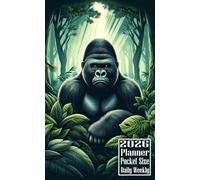 2026 Planner Pocket Size: Gorilla Ape themed Cover Daily Weekly Diary 12 Month Calendar Vision Mission Board Contact Address Organizer Goals Notes