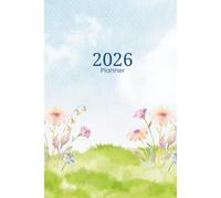 2026 Planner, Weekly and Monthly Planner with Notes, Jan 2026 - Dec 2026, Agenda Planner Book, Size, e.g., 6" x 9", Perfect for School, Office, Home - Serene Sky & Floral Theme