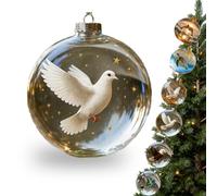 2026 Playful Animal 3D Glass Ball Decorations, 2026 Wildlife Wonders Collection Birds Crystal Glassball Ornament, Marine & Forest Life Crystal Glassball Ornament, Winter Holiday (Pigeons(B))