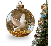 2026 Playful Animal 3D Glass Ball Decorations, 2026 Wildlife Wonders Collection Birds Crystal Glassball Ornament, Marine & Forest Life Crystal Glassball Ornament, Winter Holiday (Pigeons(A))