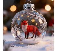 2026 Playful Animal 3D Glass Ball Decorations, Glass Tabletop Christmas Ornaments, Marine & Forest Life Decoraton Collection - Handcrafted 3D Animal Christmas Tree Ornaments (Colour-8)